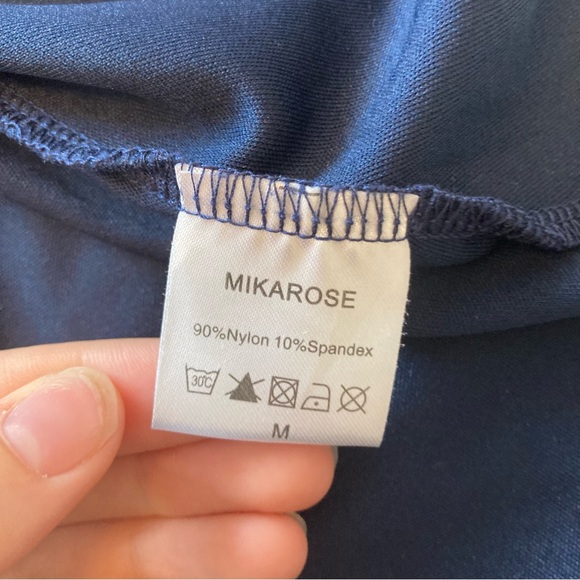 Mikarose Navy Blue Lace 3/4 Sleeve Modest Knee Length Dress | Size M - Picture 9 of 9